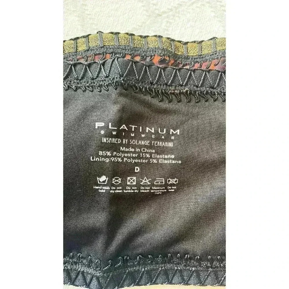 PQ Swim Platinum Swimwear Wild Heart Crochet Trim Bandeau Bikini Top Sz D (XL) - Picture 4 of 7